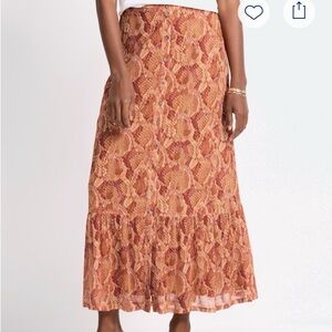 Daniel Rainn Nina Gold Snake Print Skirt